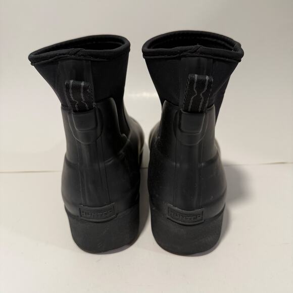 HUNTER Women's Refined Creeper Platform Boots Black 10 Neo Chelsea Rubber Rain - Picture 6 of 8